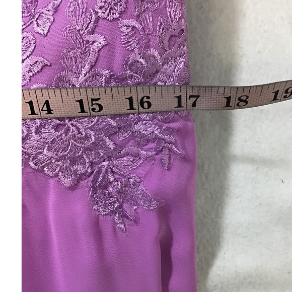 MOTHER OF THE BRIDE 14 1X Plus Purple Embroidered Sleeveless Maxi Dress NEW B67 - Picture 6 of 8